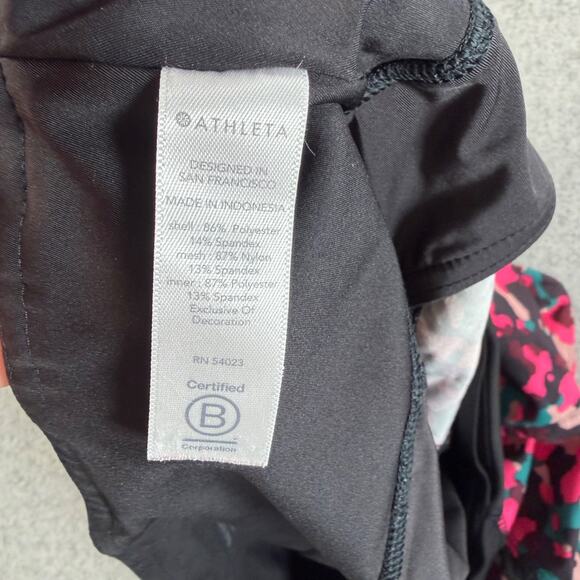 Athleta Running Free Printed Shorts Women's Large 3.5" Inseam Pink Black Teal - Picture 7 of 8